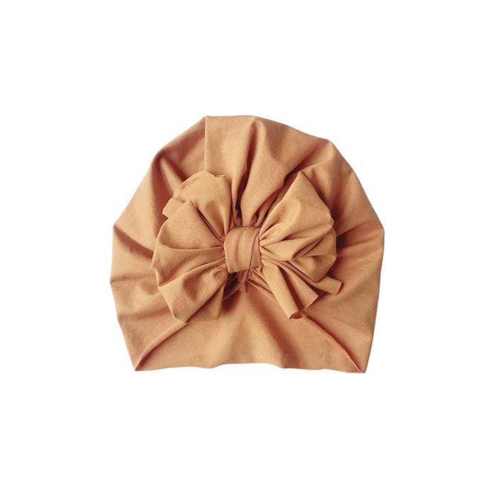 Baby Top Knot Bow Turban — Mustard