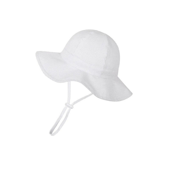 Wide Brim Baby Sun Hat in Bright White