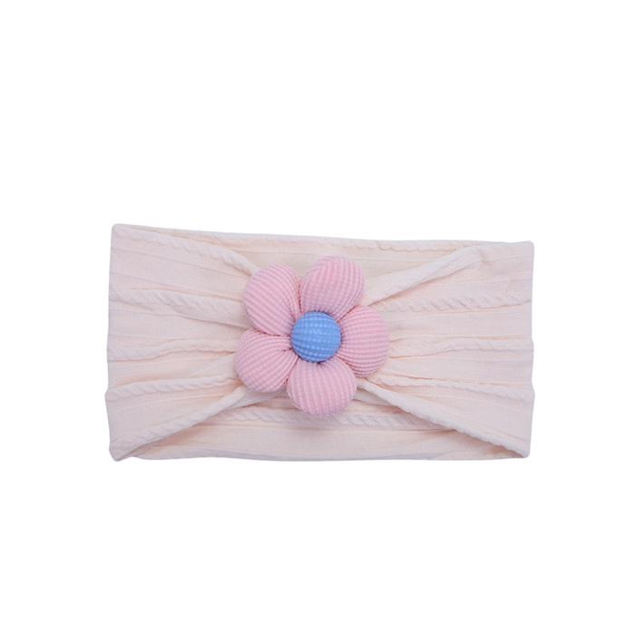 Plush Single Flower Baby Headband in Fairy Floss