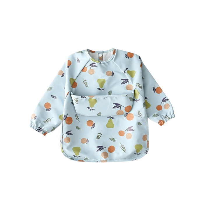 Waterproof Long Sleeve Baby Smock Bib in Blue Perfect Pair