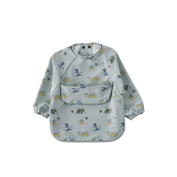 Waterproof Long Sleeve Baby Smock Bib in Prehistoric Playmates