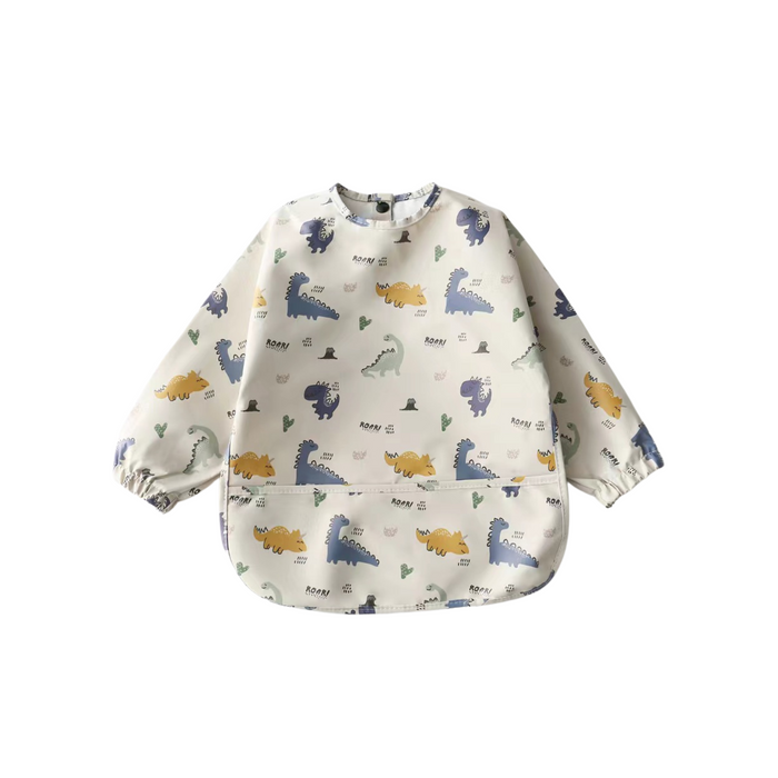 Waterproof Long Sleeve Baby Smock Bib in Roarsome Dino