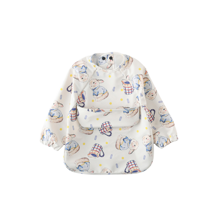 Waterproof Long Sleeve Baby Smock Bib in Teacup Tales